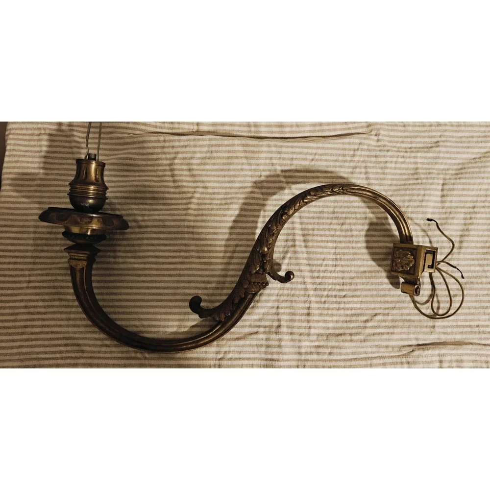 Antique Solid Brass Wall Sconce Lamp Chandelier Arm salvage